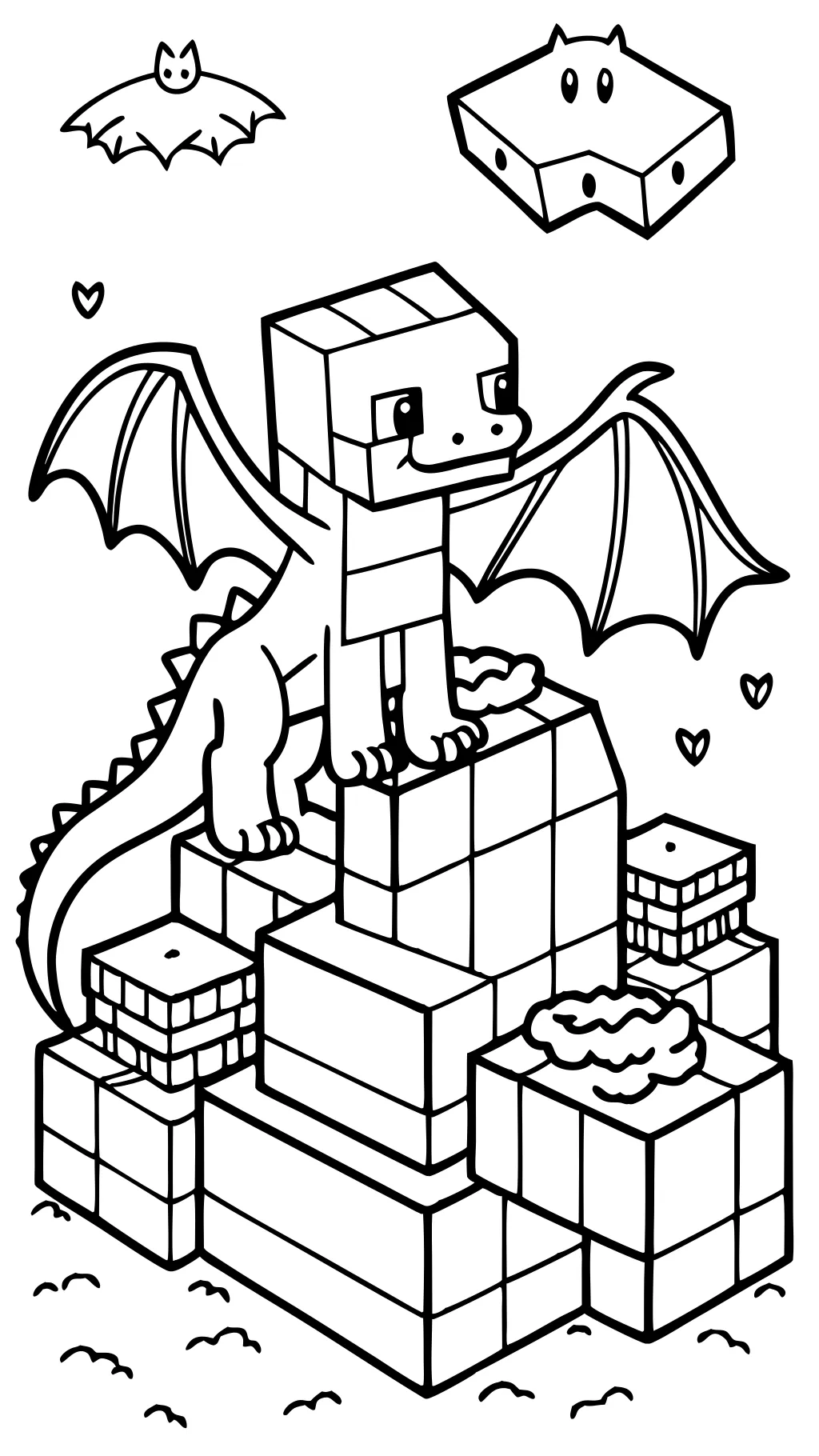 coloriage de dragon minecraft